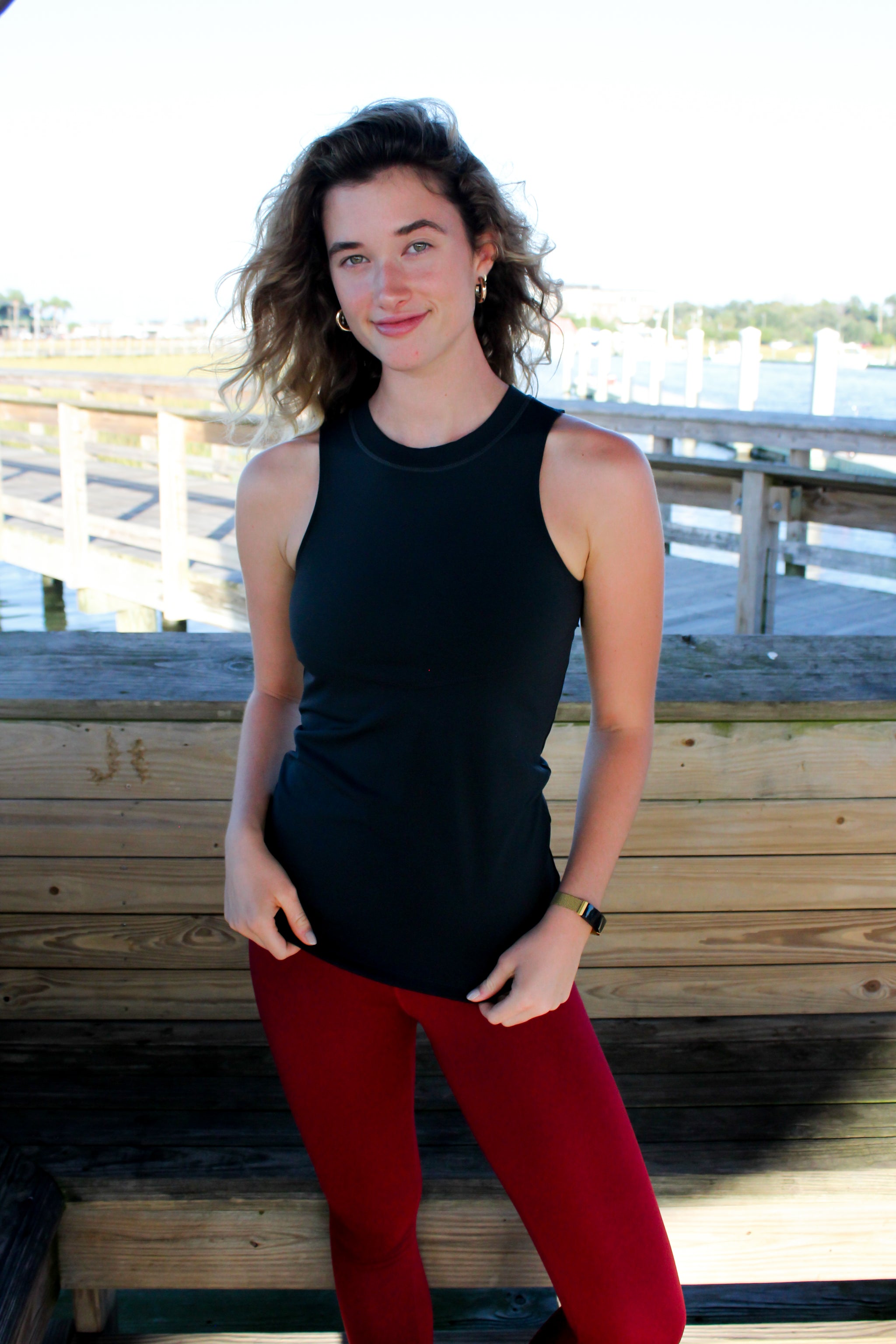 Black Ruffle Tank